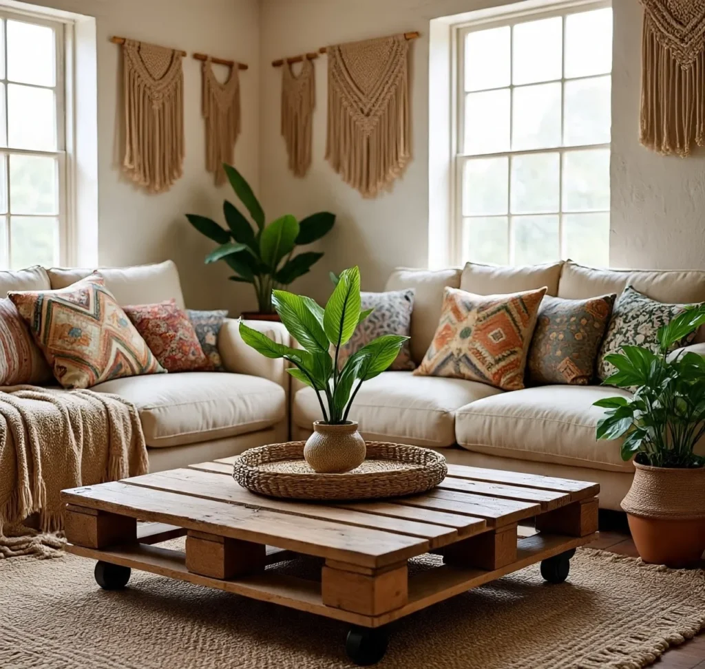 13-Boho-Chic Coffee Table Idea