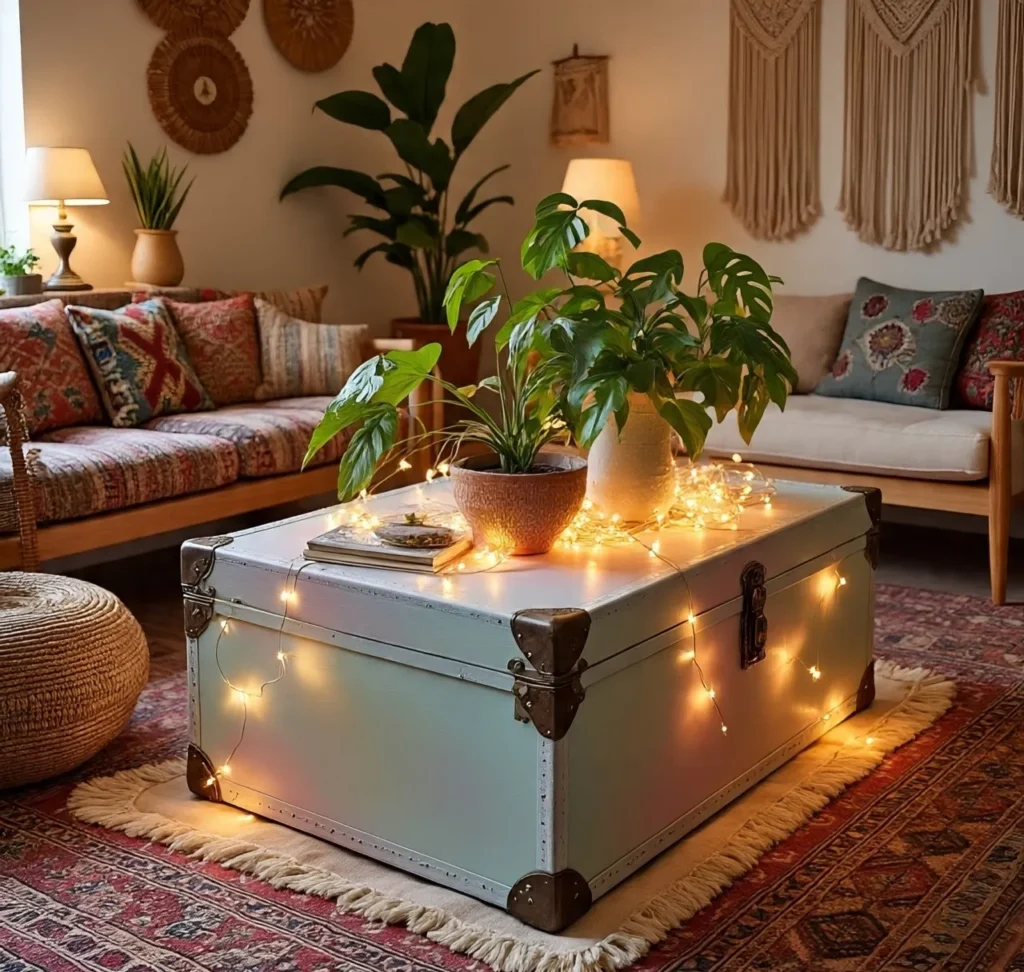 8-Boho-Chic Coffee Table Idea