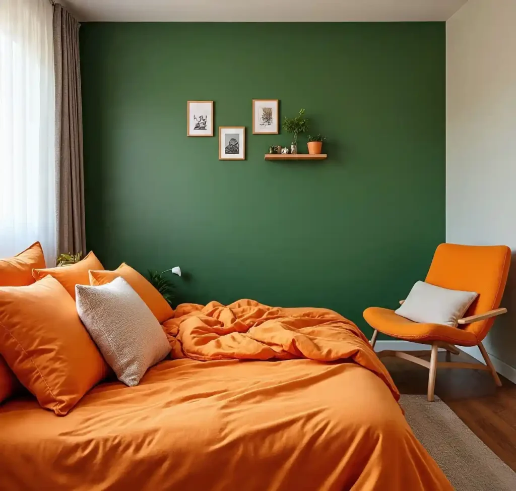 10-Green and Orange Room Idea