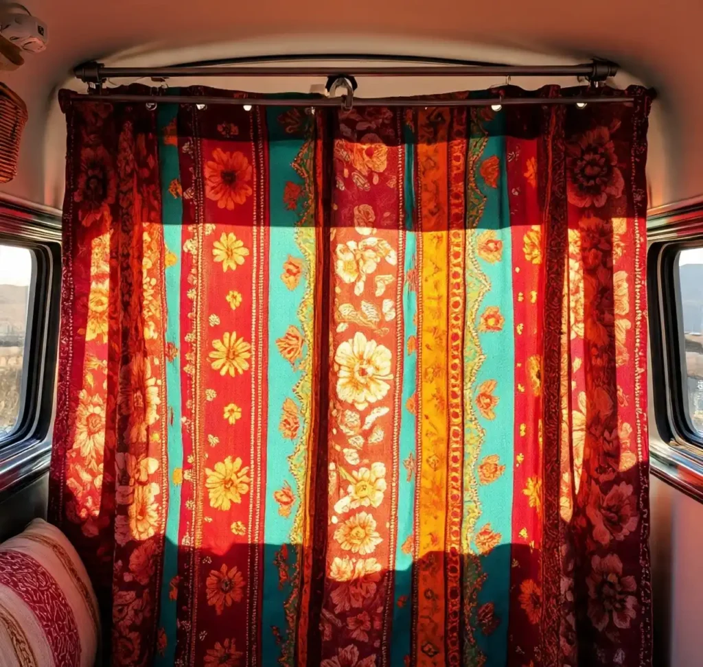 11-Bohemian Camper Van Interior Idea