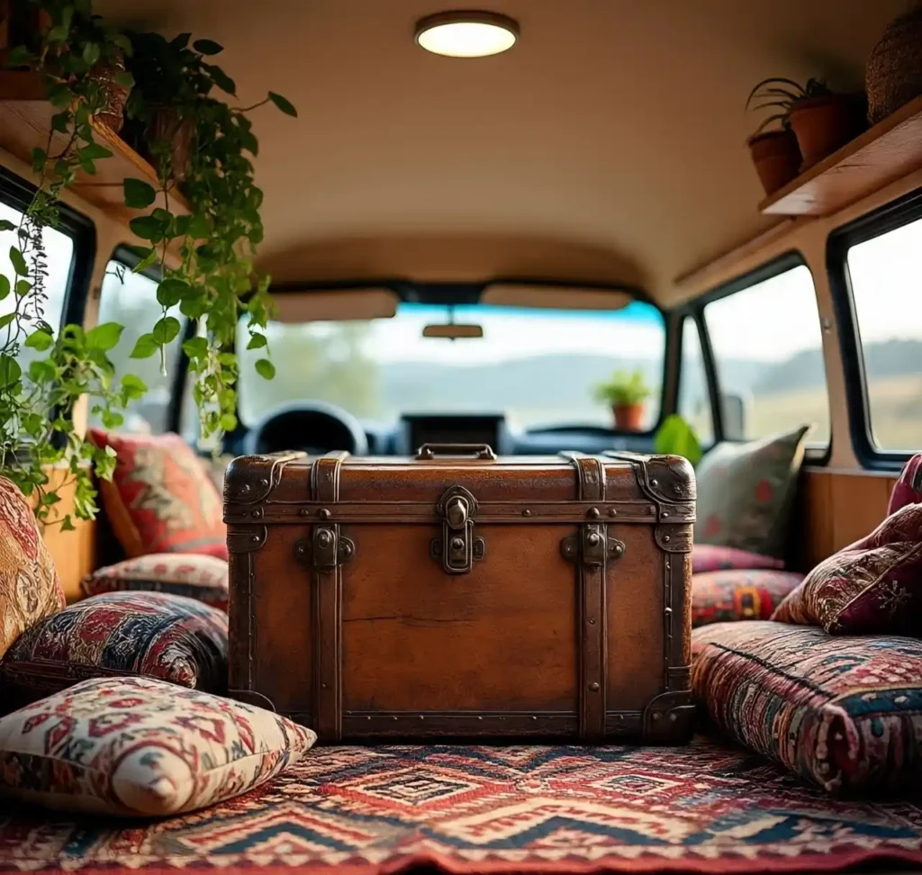 12-Bohemian Camper Van Interior Idea