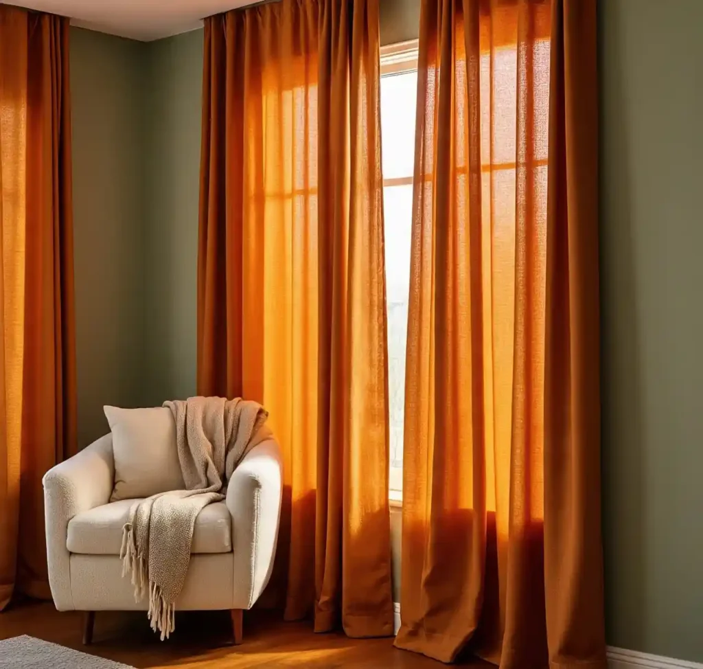 12-Green and Orange Room Idea