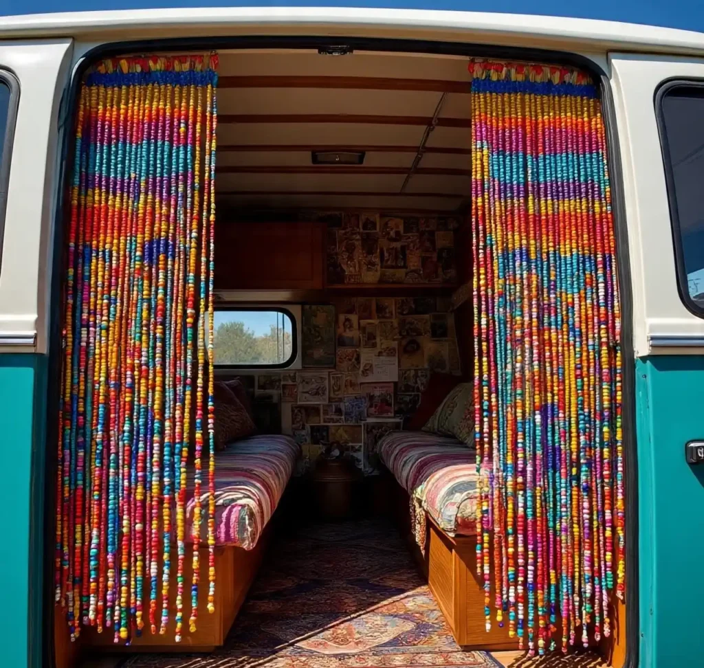 13-Bohemian Camper Van Interior Idea