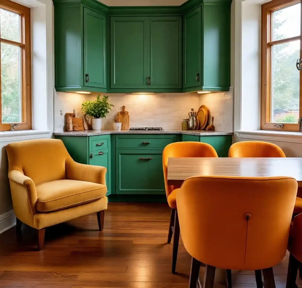 13-Green and Orange Room Idea