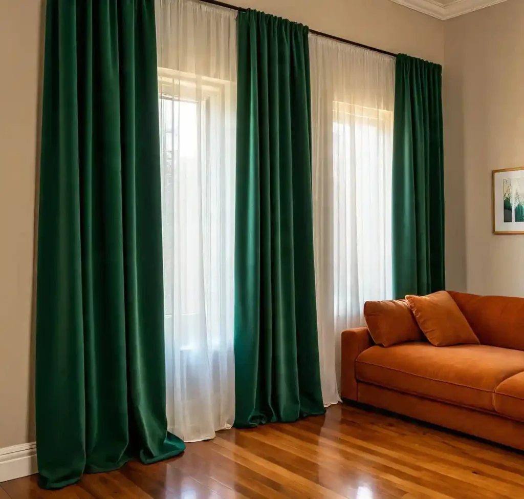 13-Orange and Green Living Room Idea