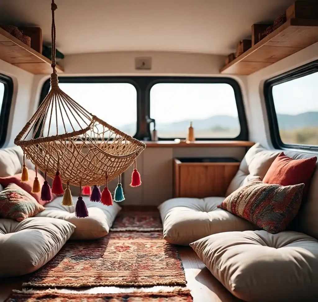 14-Bohemian Camper Van Interior Idea