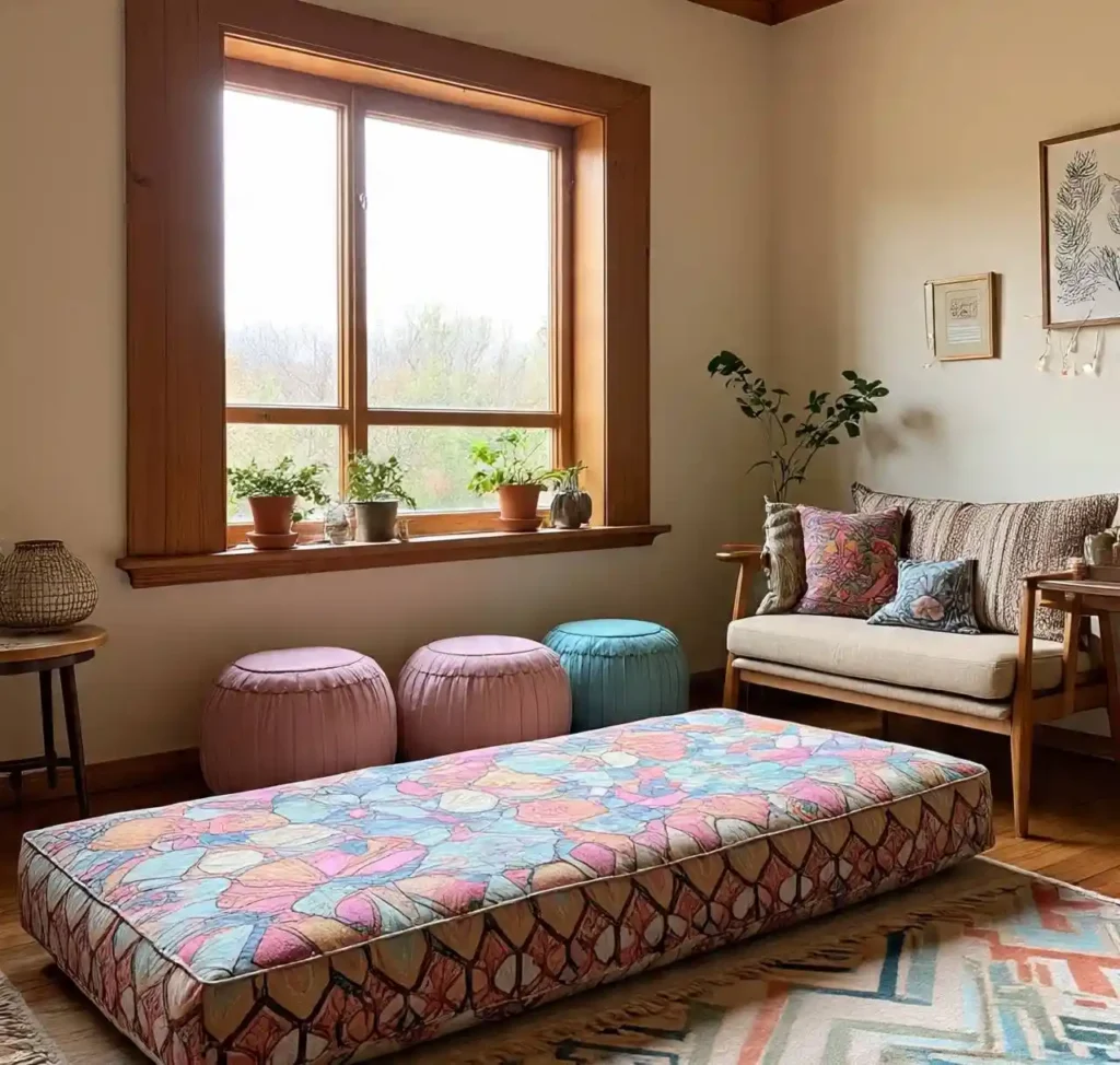 15-Boho Mid-Century Modern Living Room Idea