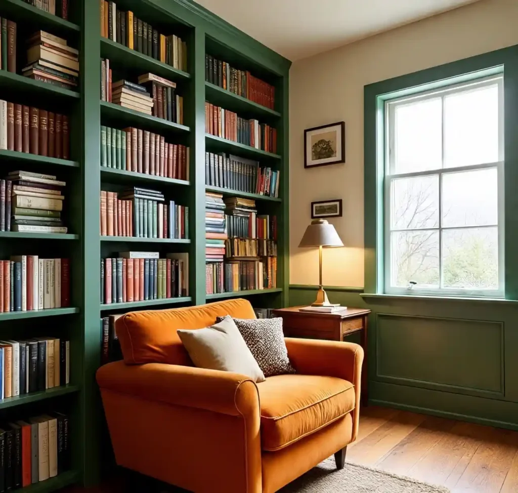 16-Green and Orange Room Idea