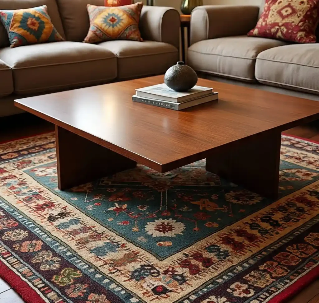 17-Boho Mid-Century Modern Living Room Idea