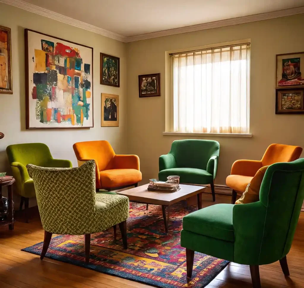 17-Green and Orange Room Idea