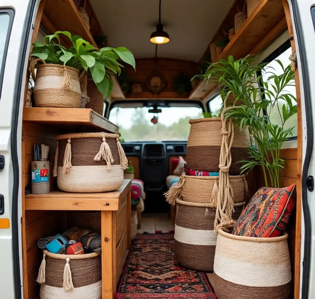 19-Bohemian Camper Van Interior Idea