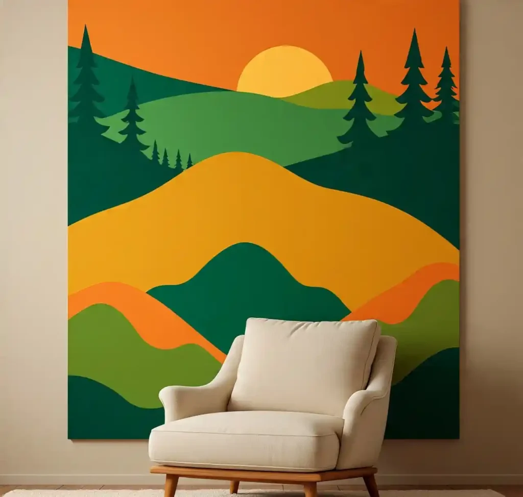 22-Green and Orange Room Idea