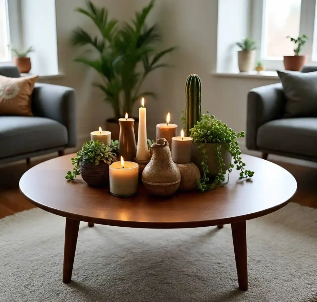 24-Boho Mid-Century Modern Living Room Idea