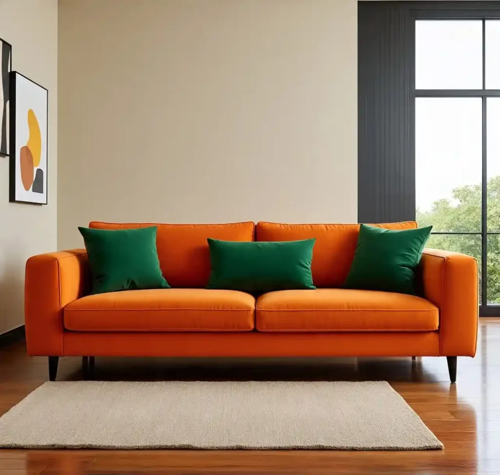 3-Green and Orange Room Idea