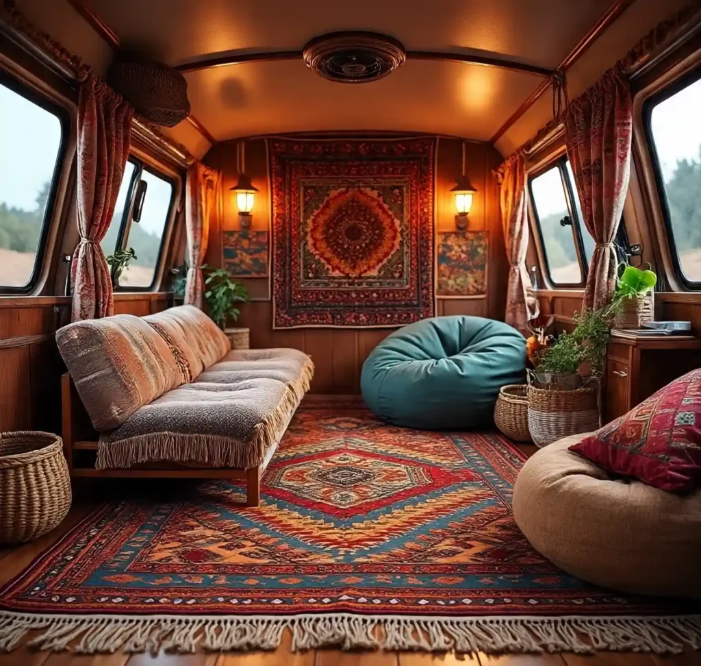 4-Bohemian Camper Van Interior Idea