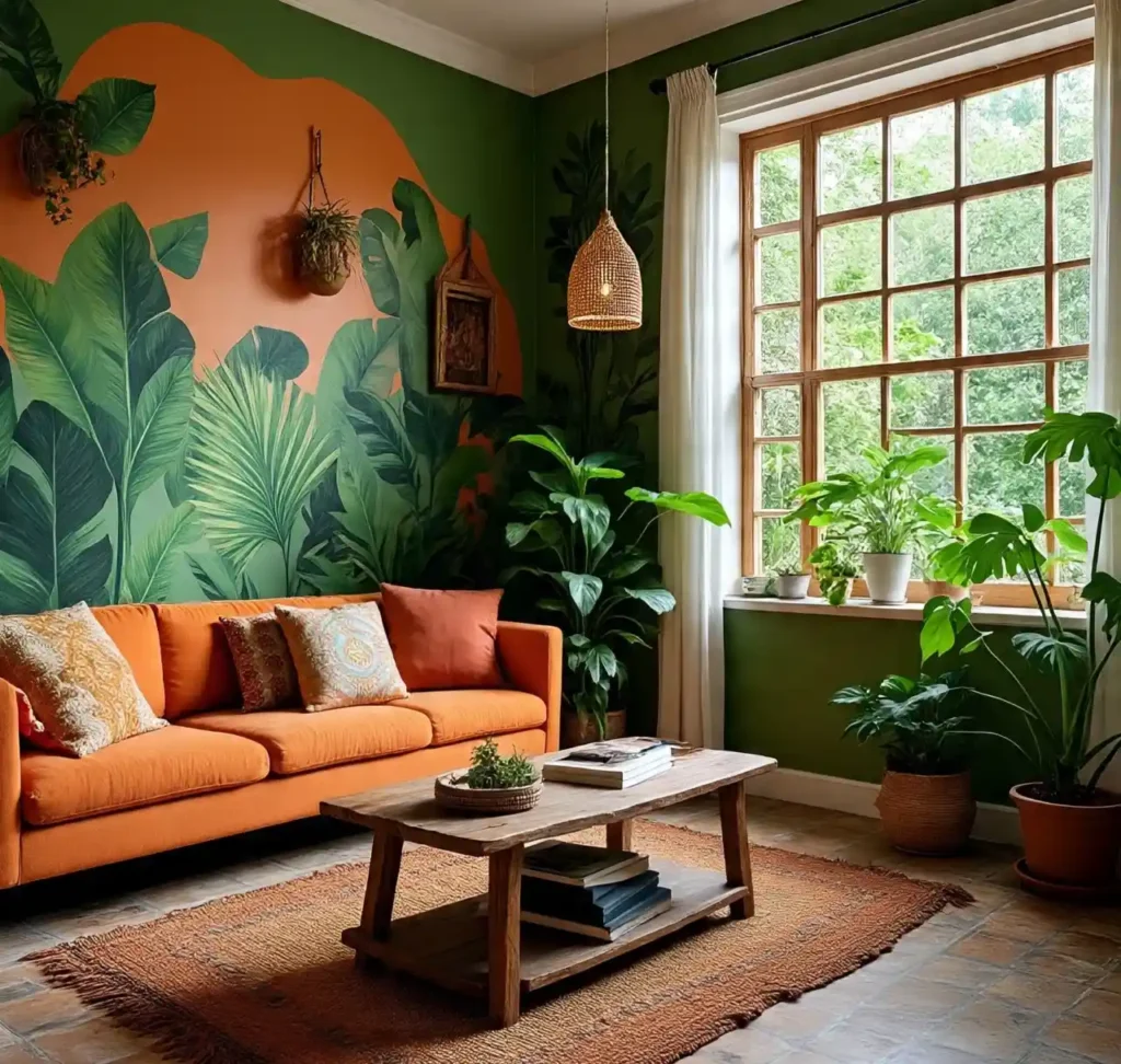 4-Green and Orange Room Idea