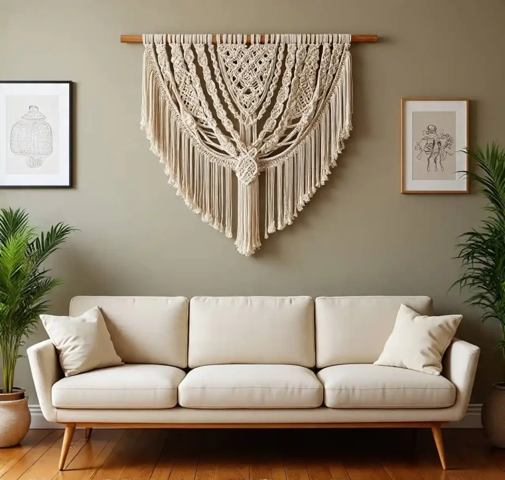 7-Boho Mid-Century Modern Living Room Idea