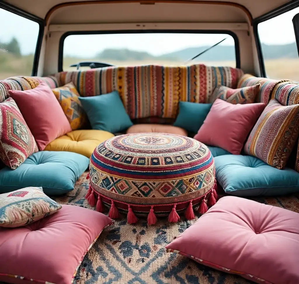 8-Bohemian Camper Van Interior Idea