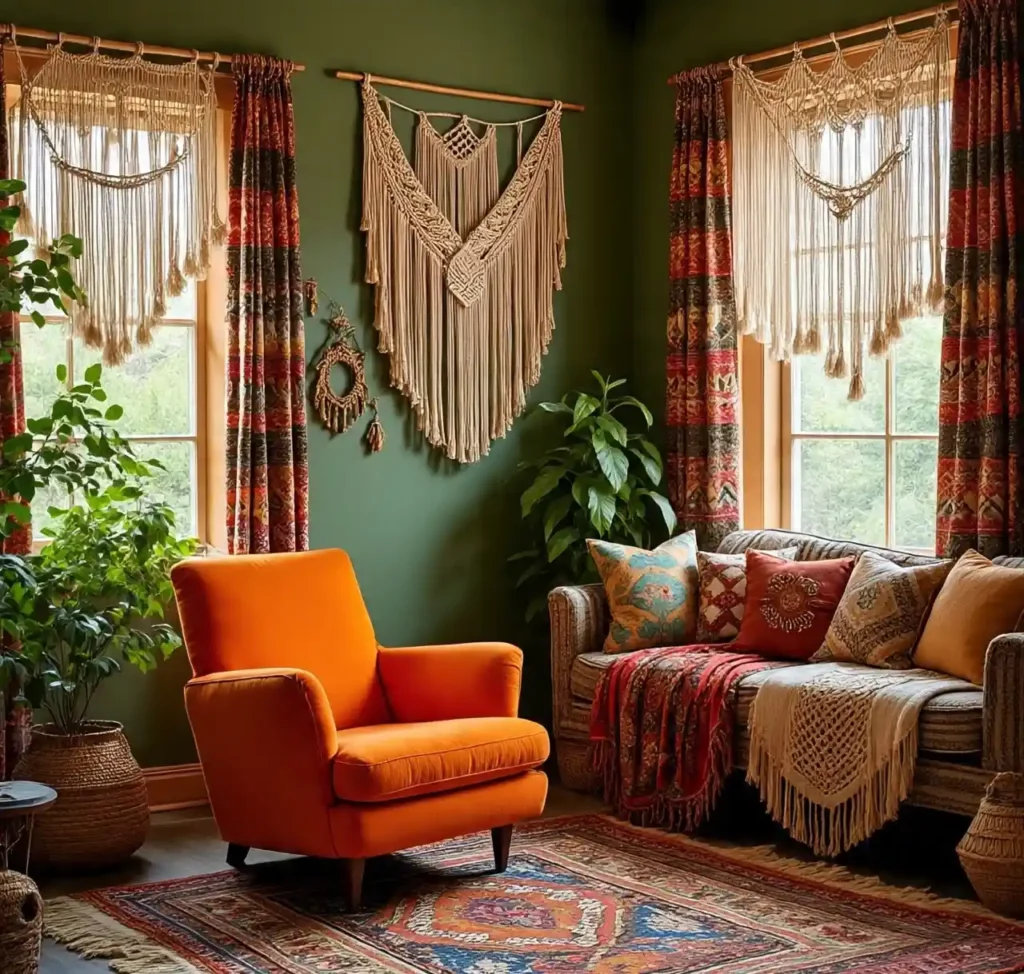 9-Green and Orange Room Idea