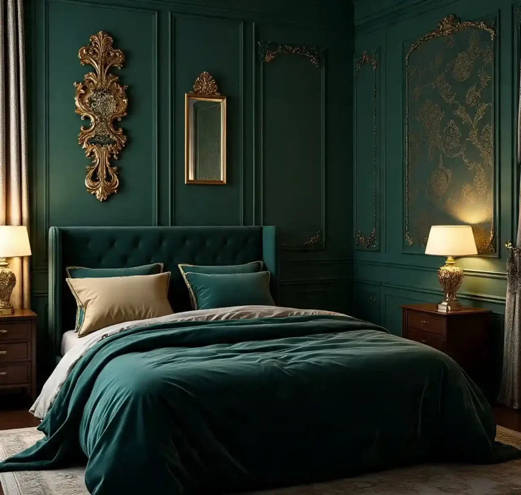 1-Dark Green Bedroom Ideas