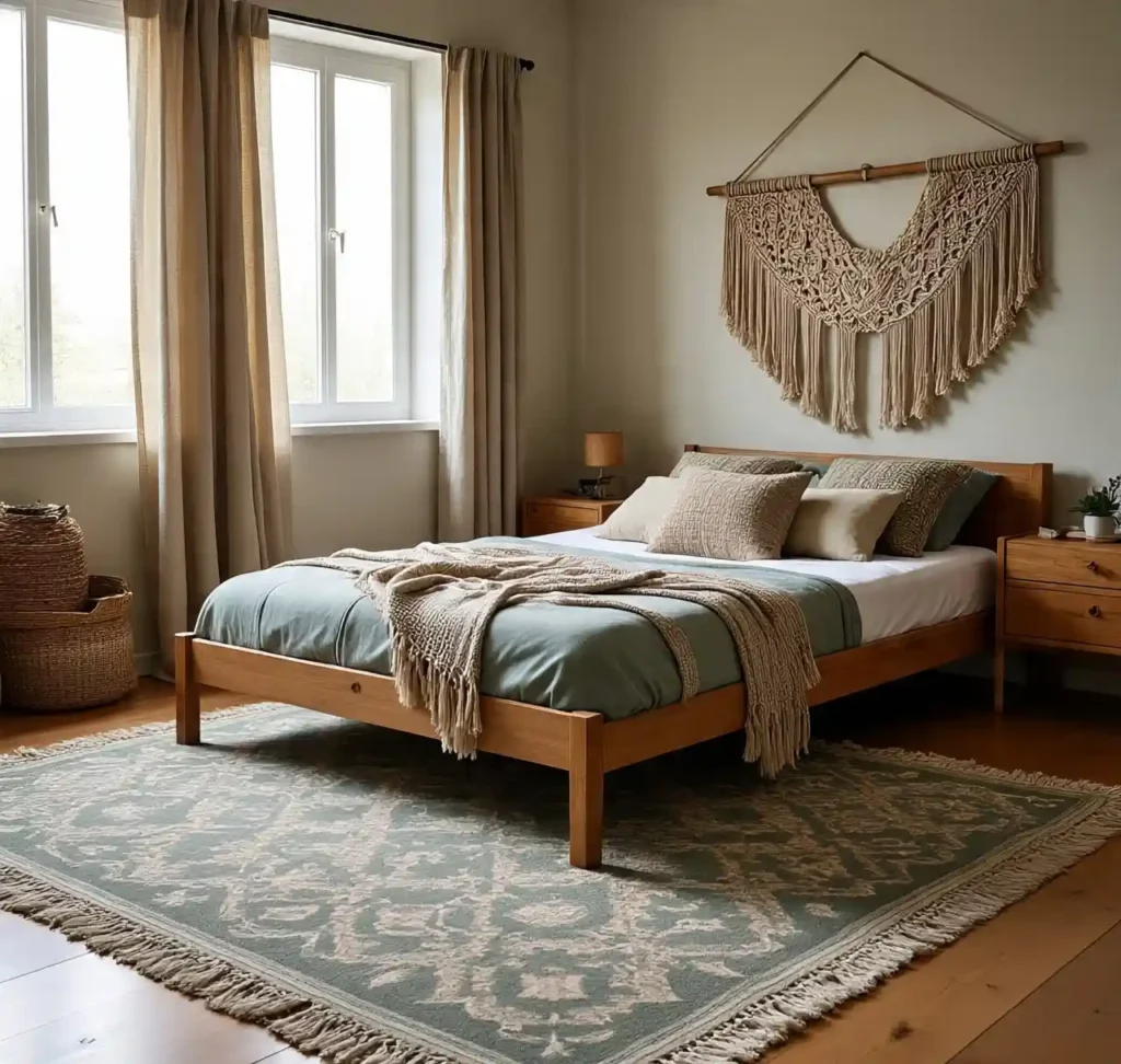 11-Sage Green Boho Bedroom Idea