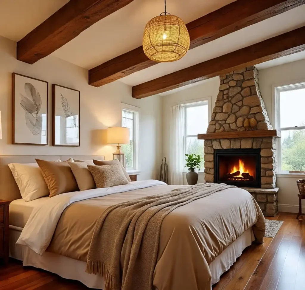 12-Stone Fireplace Bedroom Idea