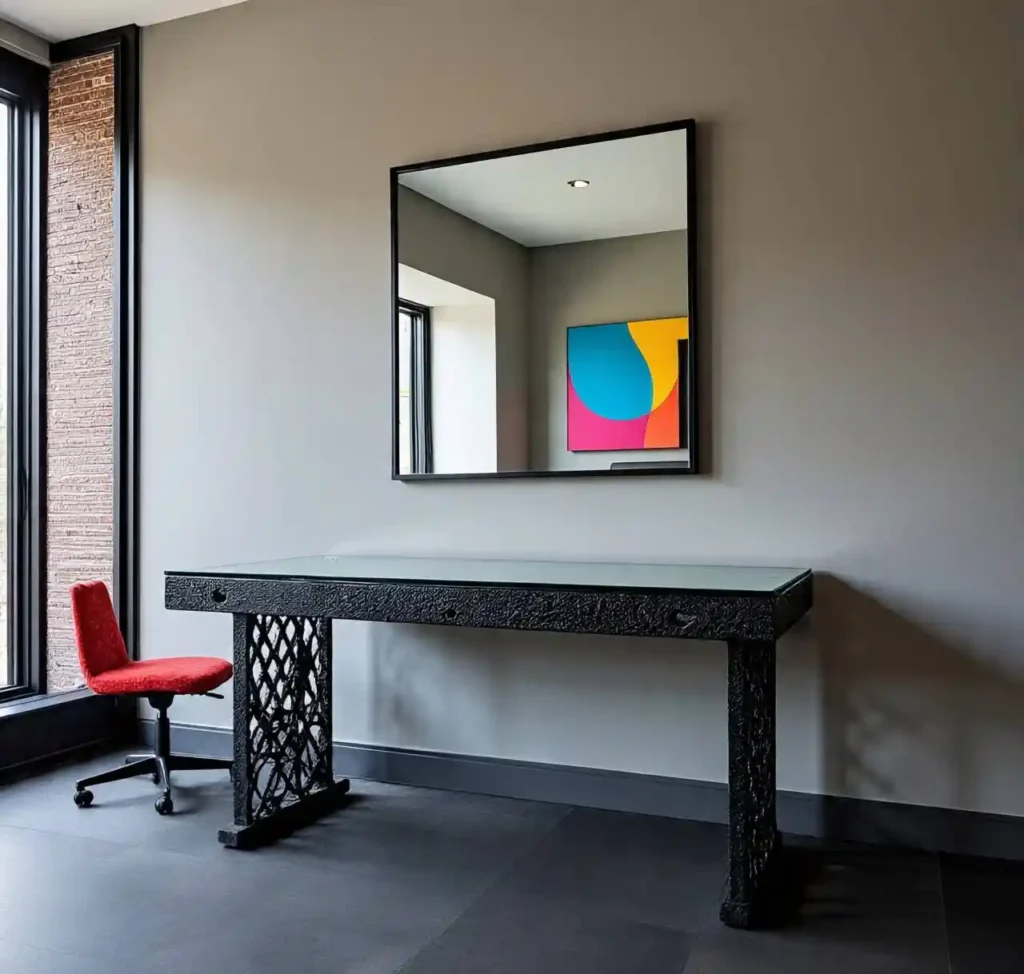 14-Black Iron Ore Office Decor Idea