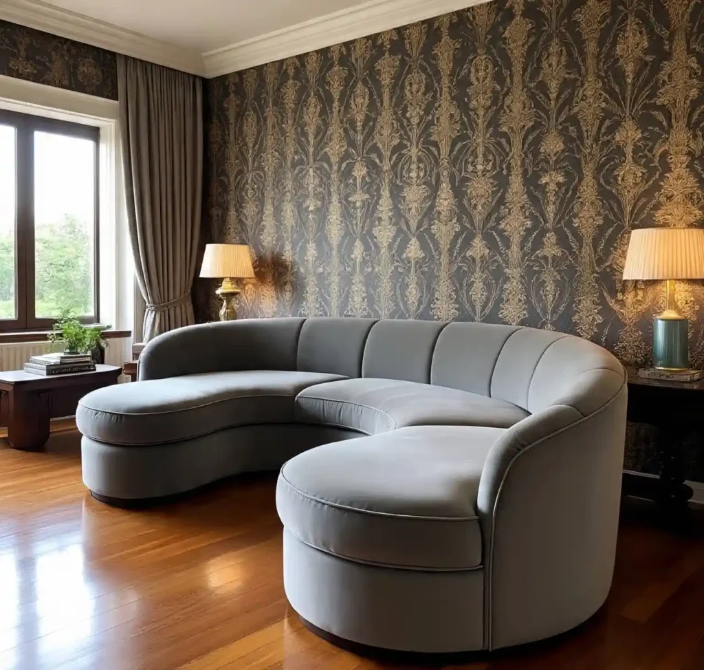 14-Curved Sofa Living Room Idea