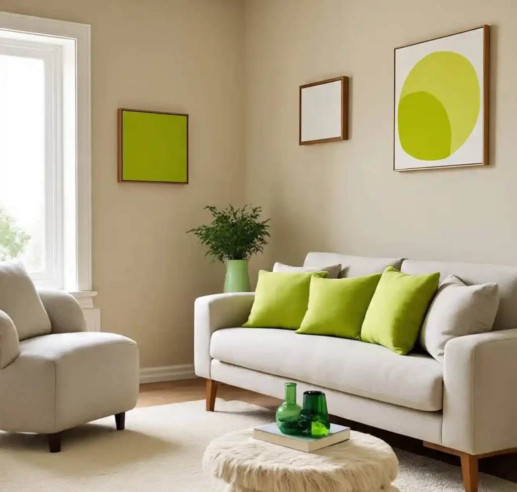 14-Lime Green Living Room Idea