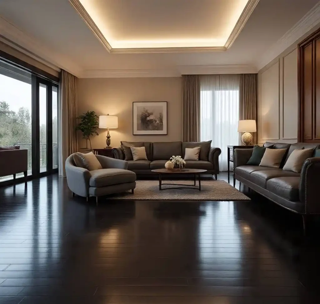 15-Black Hardwood Floor Idea