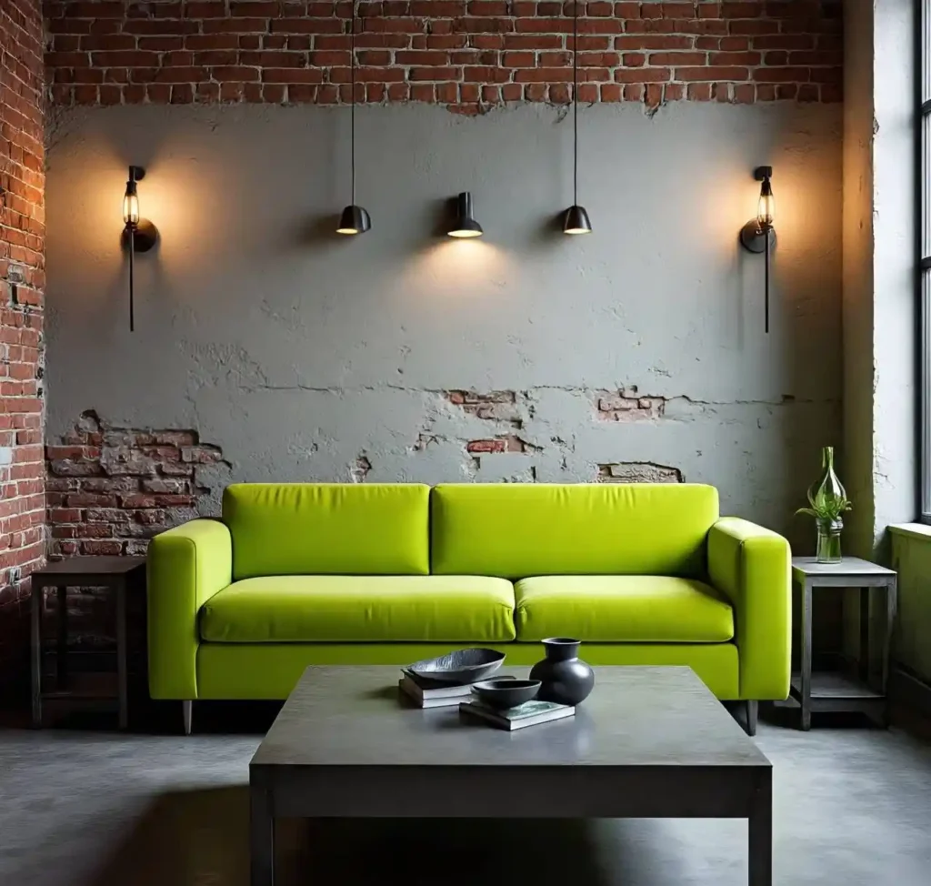 15-Lime Green Living Room Idea