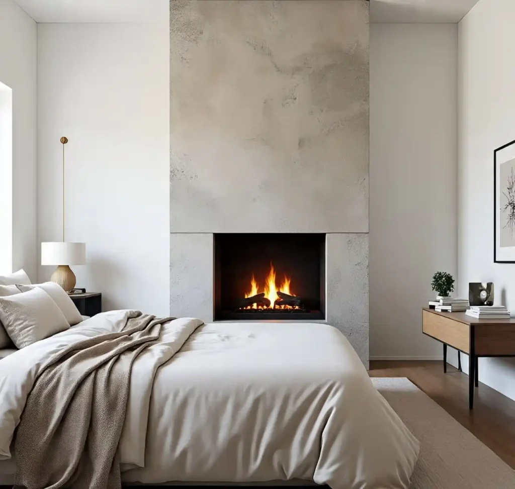 16-Stone Fireplace Bedroom Idea