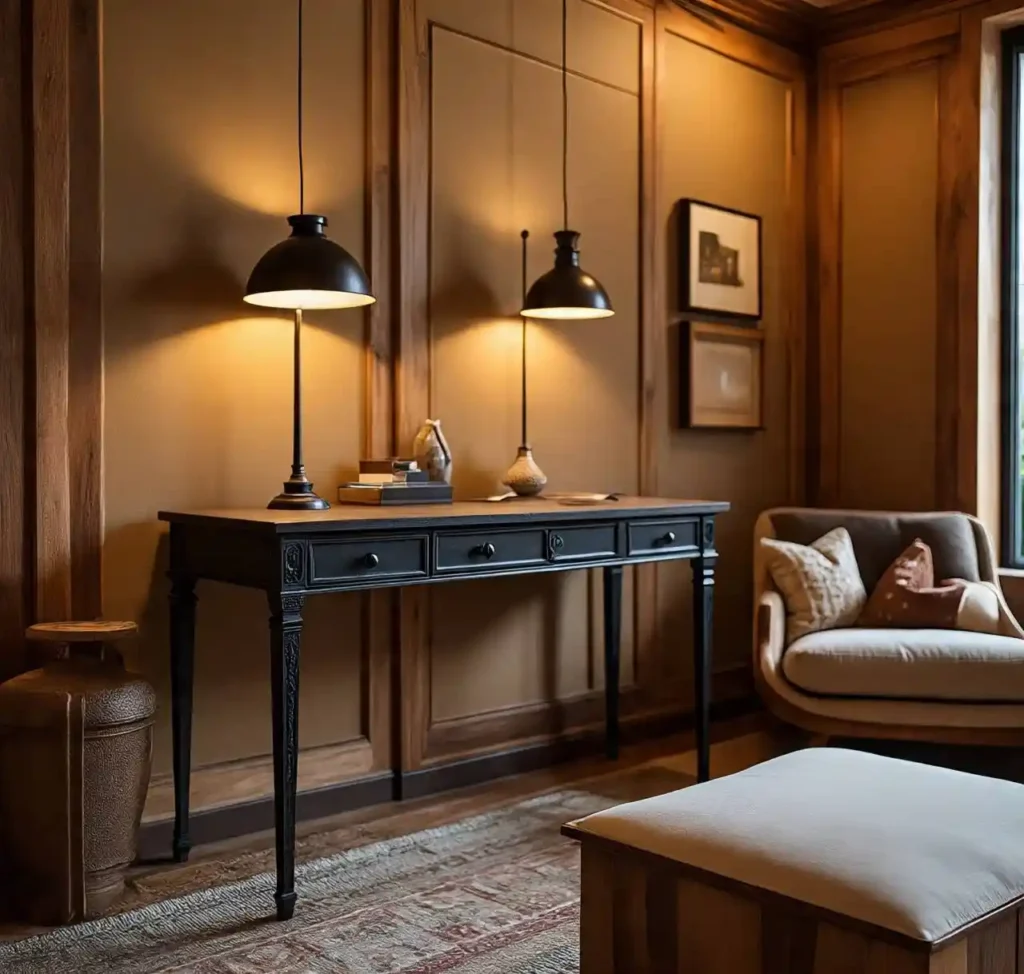 17-Black Iron Ore Office Decor Idea