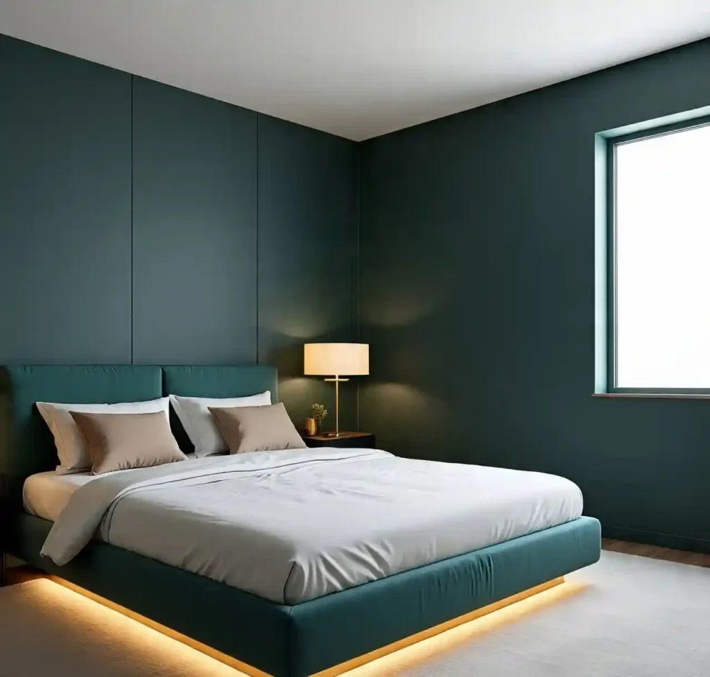 18-Green and Gold Bedroom Idea