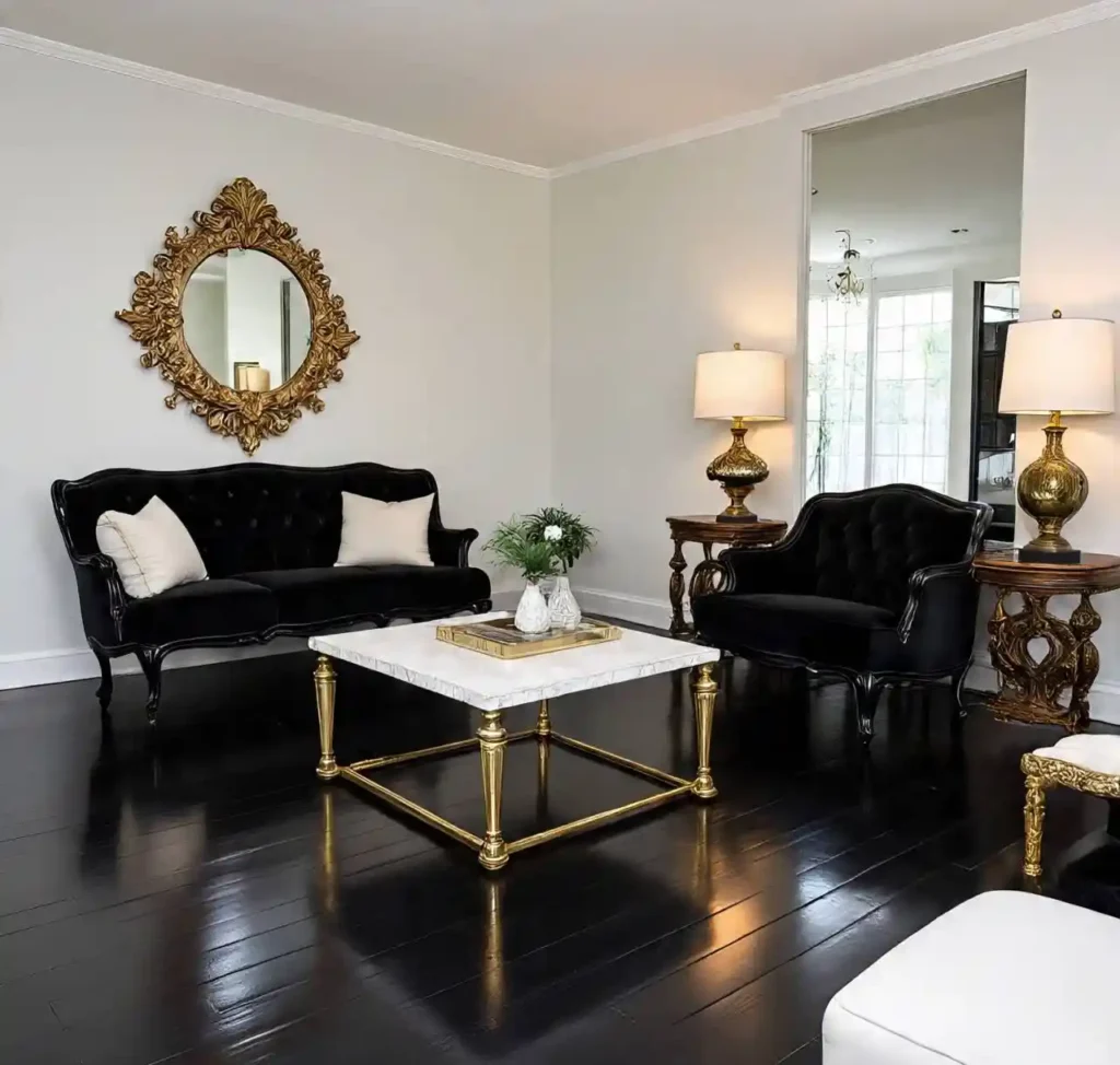 19-Black Hardwood Floor Idea