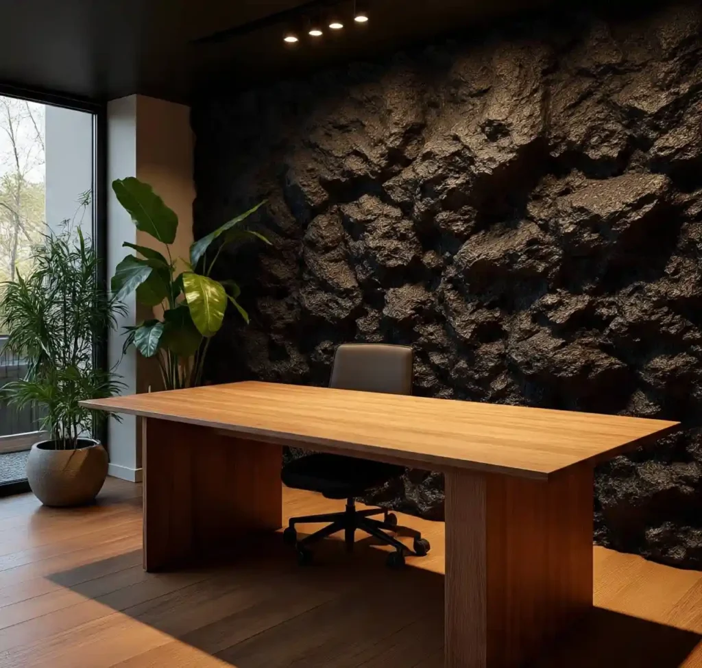 19-Black Iron Ore Office Decor Idea