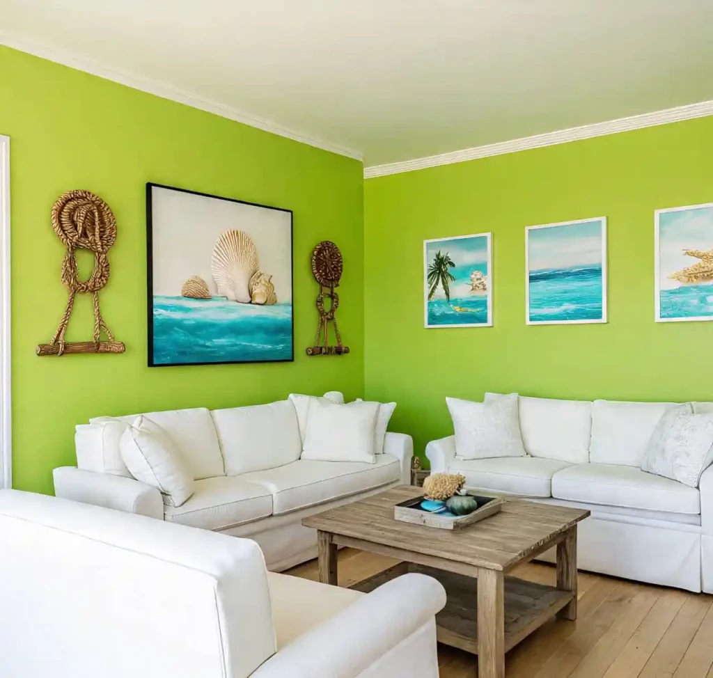 19-Lime Green Living Room Idea