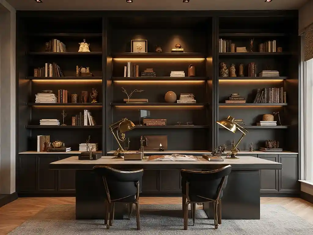 2-Black Iron Ore Office Decor Idea