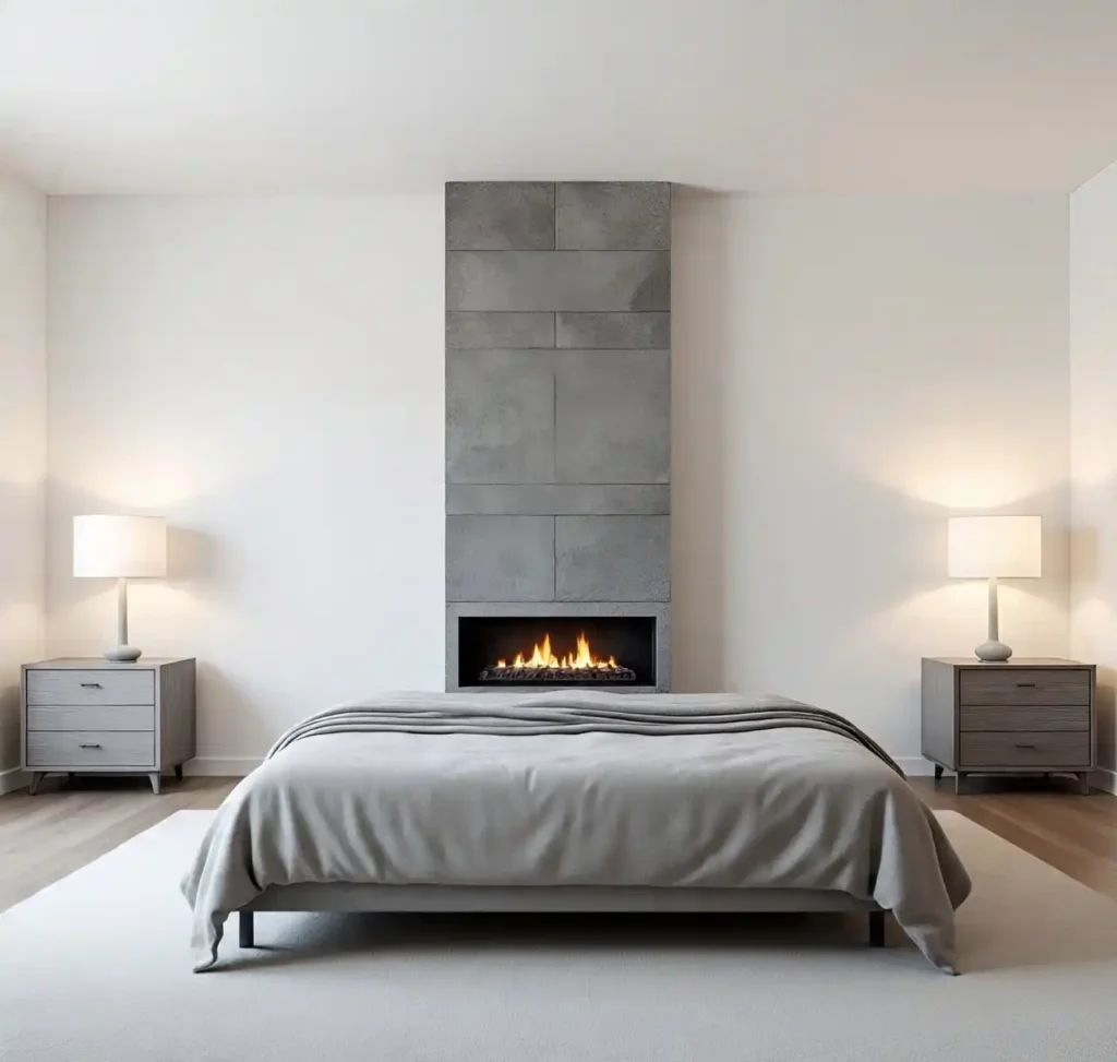 2-Stone Fireplace Bedroom Idea