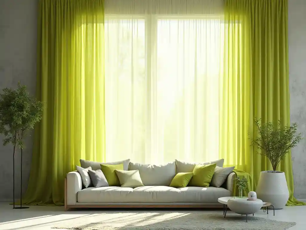 23-Lime Green Living Room Idea