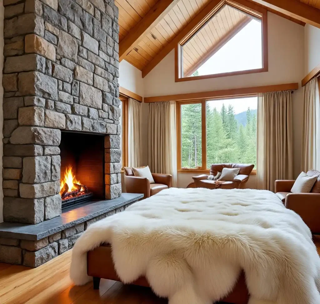 3-Stone Fireplace Bedroom Idea