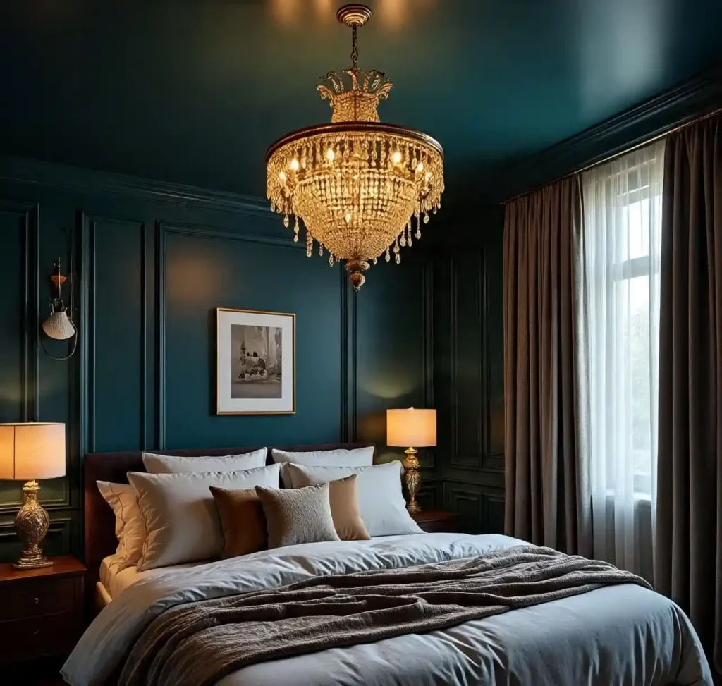 3-Teal Maximalist Bedroom Idea