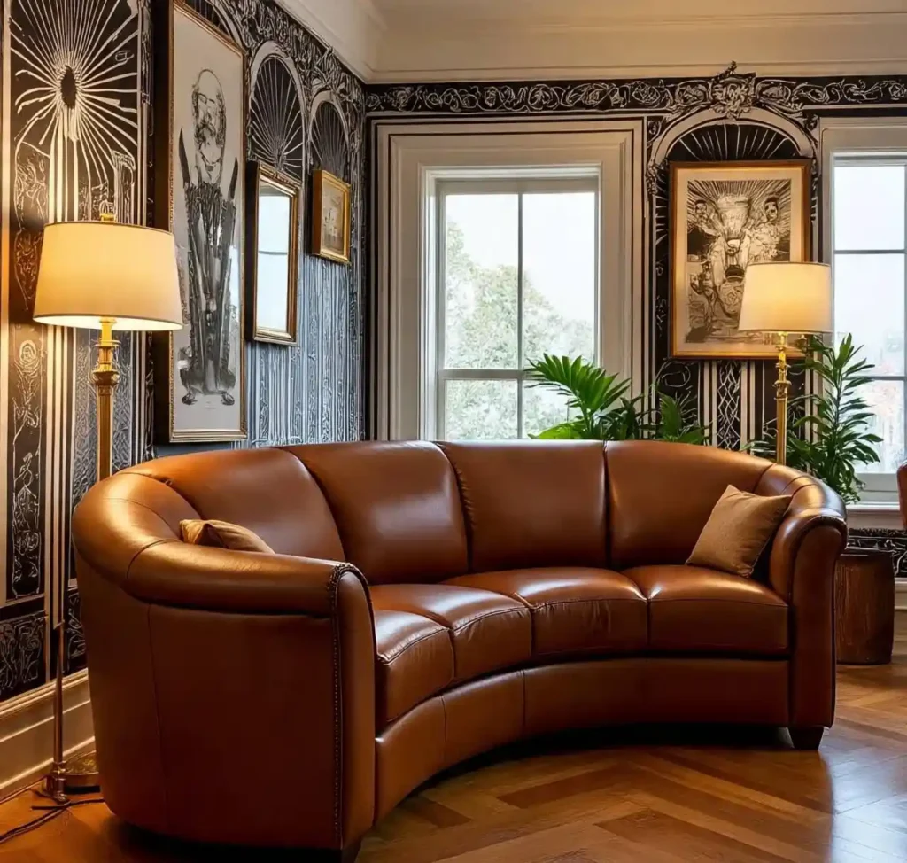 4-Curved Sofa Living Room Idea