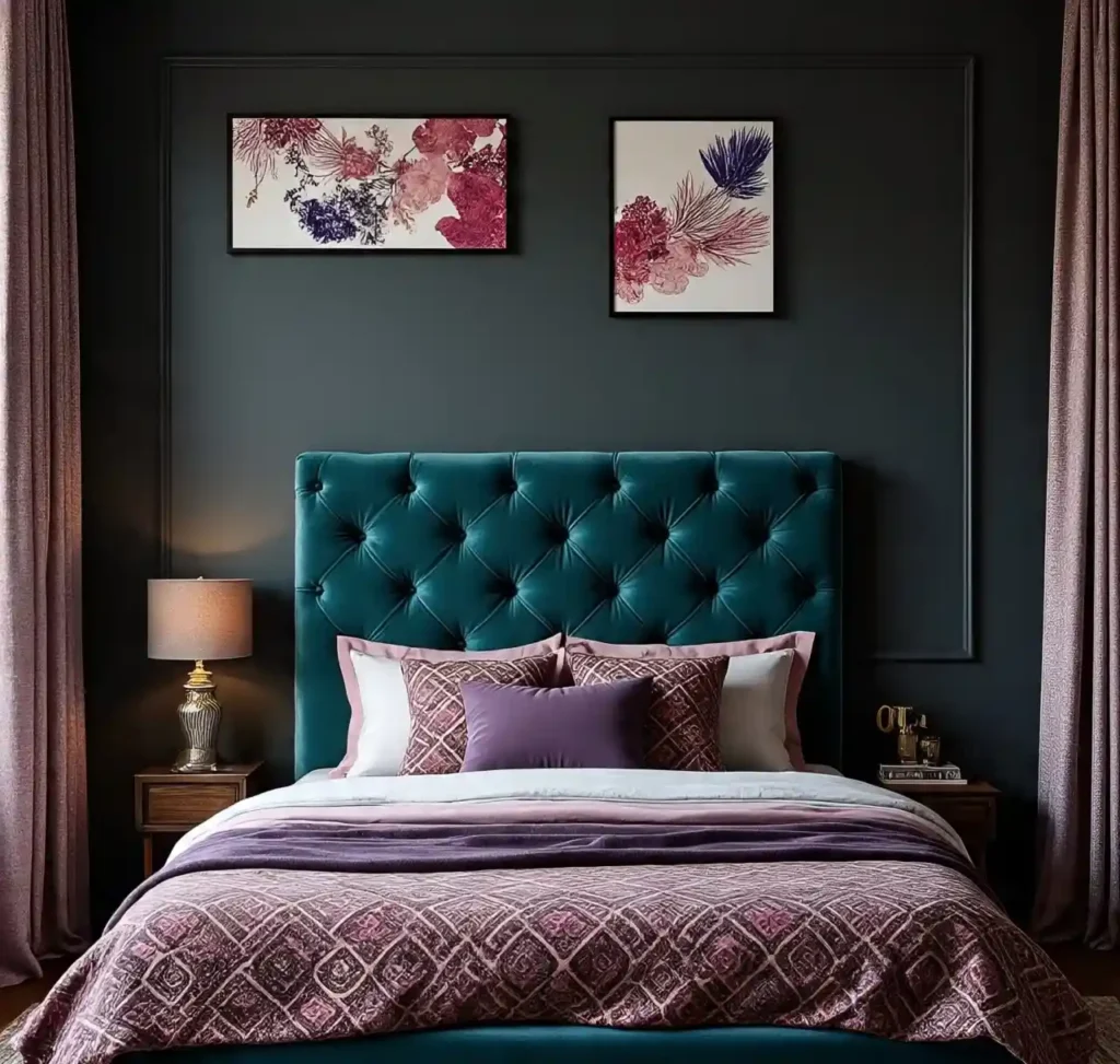 4-Teal Maximalist Bedroom Idea