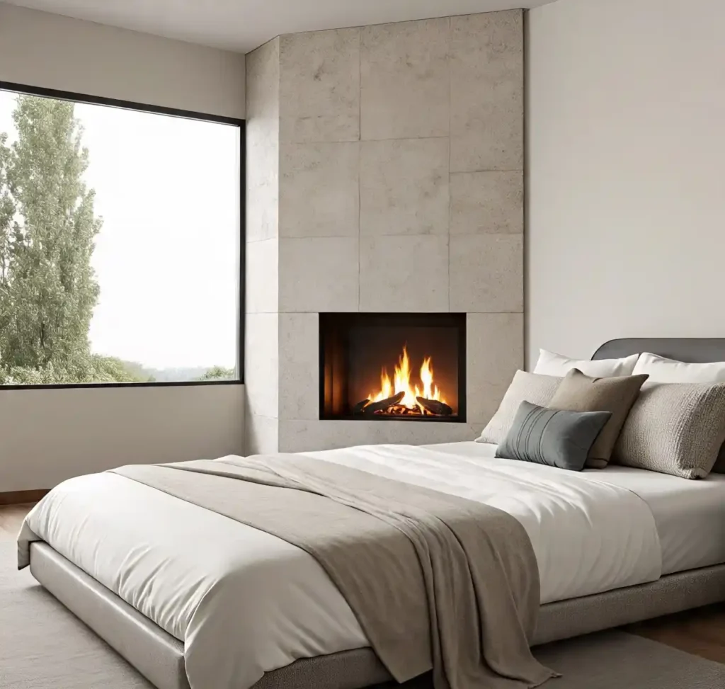 5-Stone Fireplace Bedroom Idea