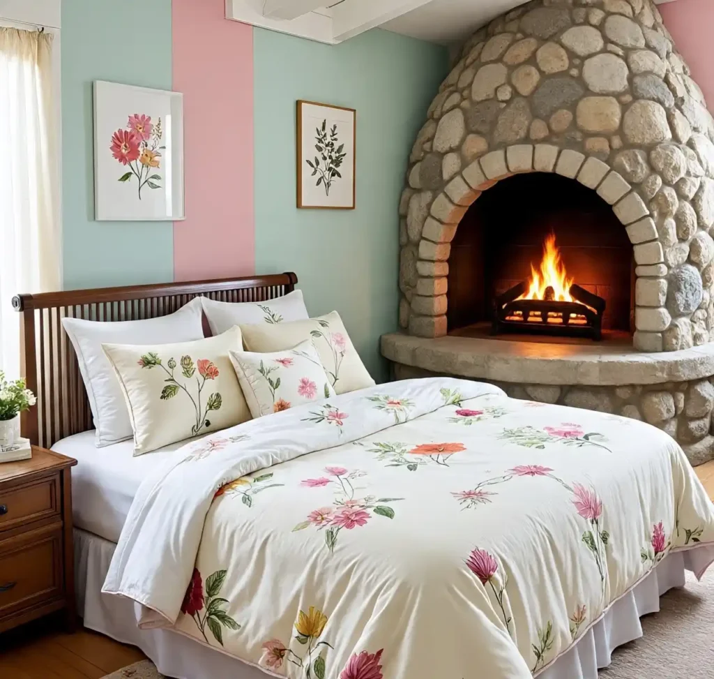 6-Stone Fireplace Bedroom Idea
