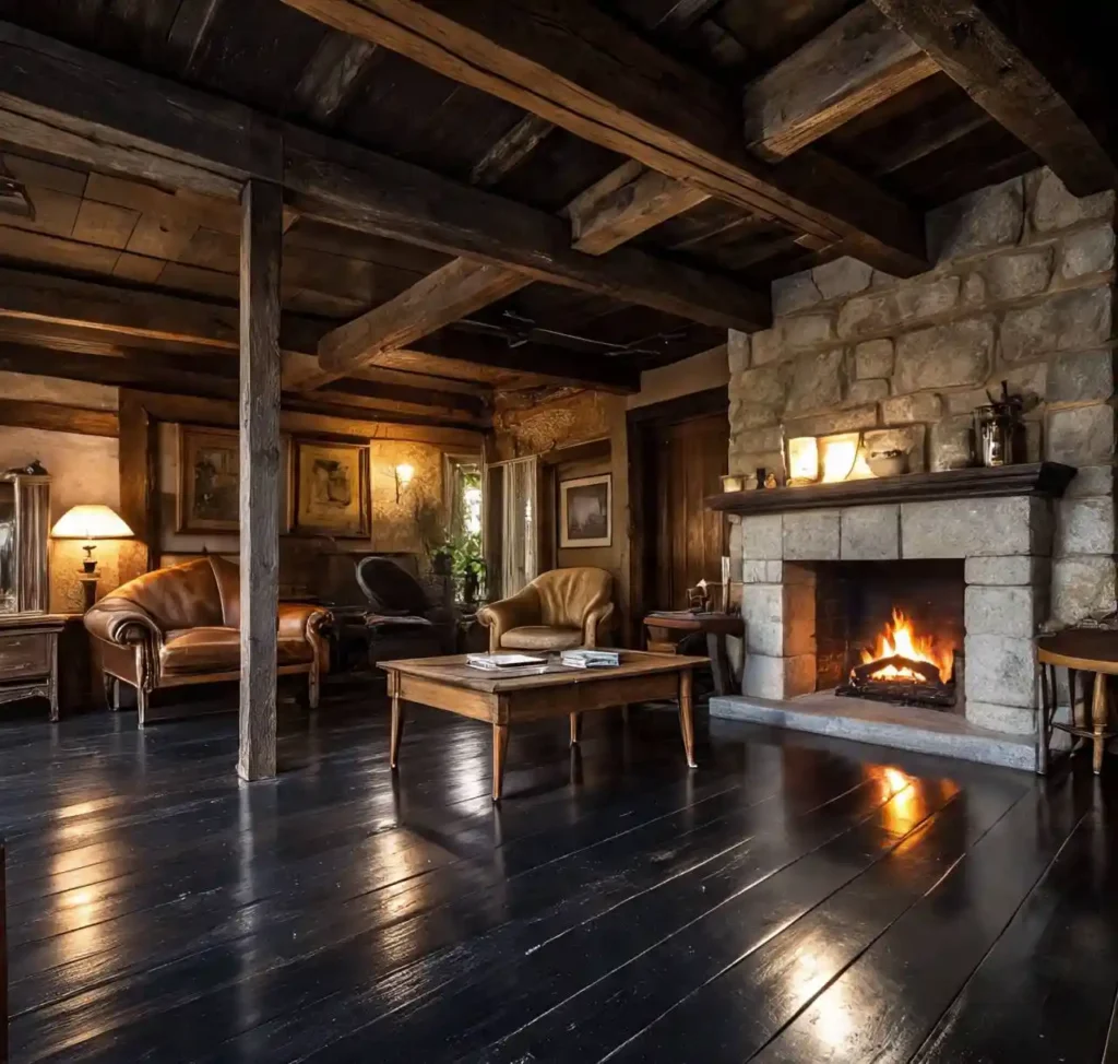 7-Black Hardwood Floor Idea