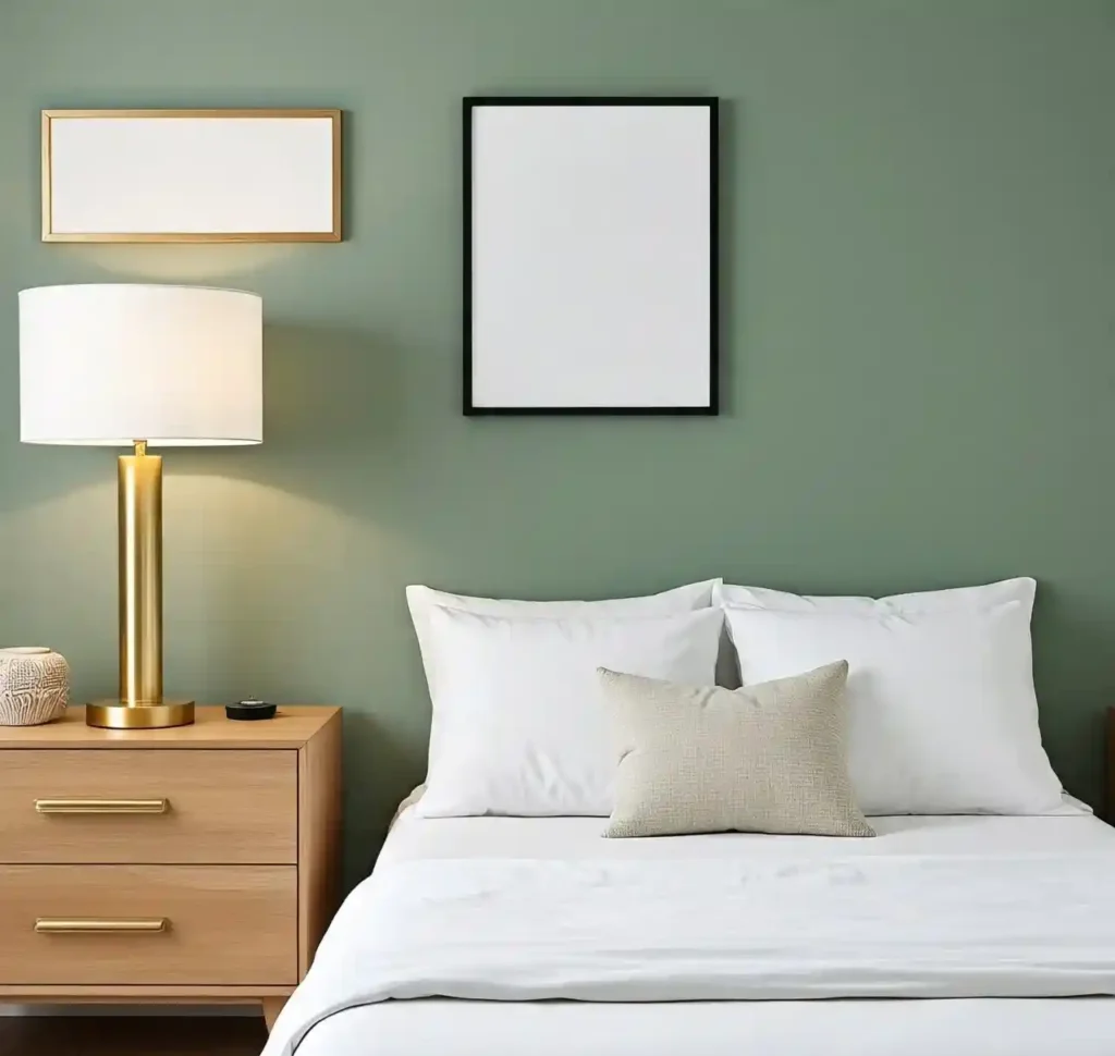 7-Green and Gold Bedroom Idea