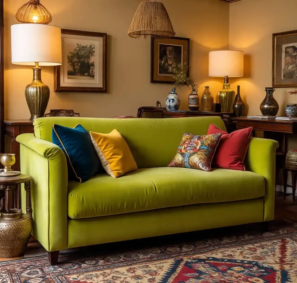 7-Lime Green Living Room Idea