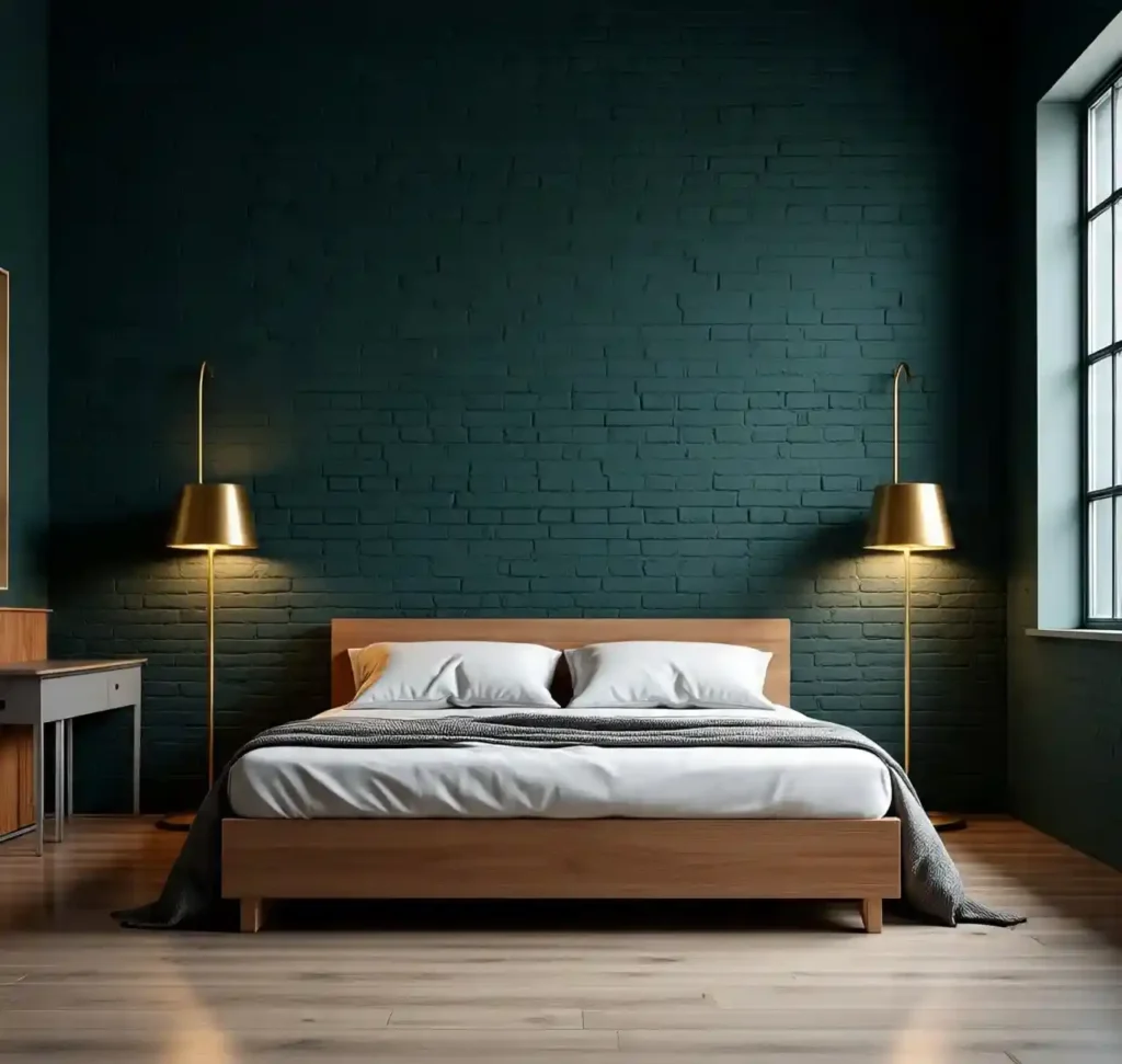 9-Green and Gold Bedroom Idea